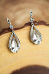 Drop Jewel Hook Earrings, Silver, original image number 0