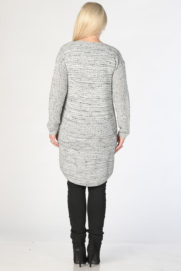 Relaxed Tunic Sweater, Grey, original image number 2
