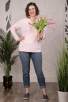 ¾ Sleeve Hooded Sweater, Pink, original image number 3