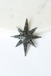 Eight Pointed Star Brooch , Black, original image number 0
