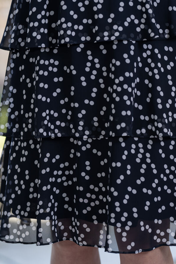 Tiered Polka Dot Dress, Black, original image number 2