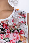 Sleeveless Floral Lace Dress, White, original image number 2
