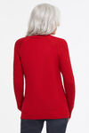 Pointelle Raglan Sweater, Red, original image number 1