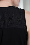 Sleeveless Lace Top, Black, original image number 2