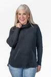 Cotton Cowl Sweater, Black, original image number 0