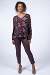Floral Blouse w/ Embroidery , Purple, original image number 3
