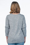 Graphic Heathered Longsleeve Shirt, Grey, original image number 1