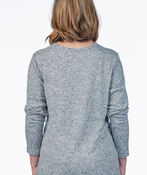 Graphic Heathered Longsleeve Shirt, Grey, original image number 1