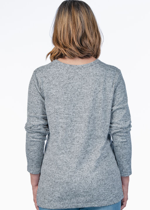 Graphic Heathered Longsleeve Shirt, Grey, original