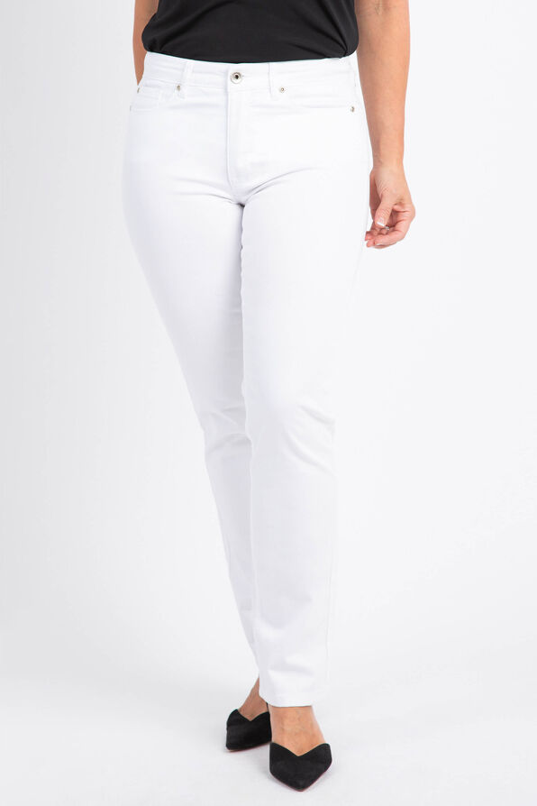 5 Pocket Colored Jeans, White, original image number 0