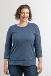 Basic Silver Heart Cotton Everyday Knit Shirt, Navy, original image number 1