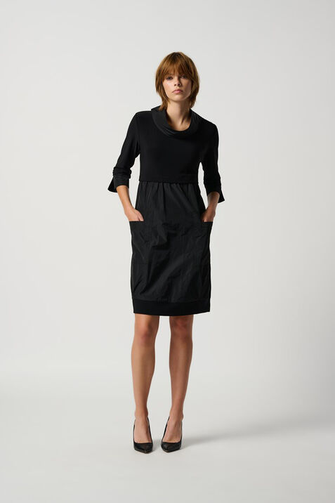 Knee Length Cocoon Dress , Black, original