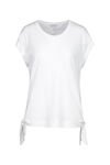 Cap Sleeve T-Shirt with Side Ties, White, original image number 0