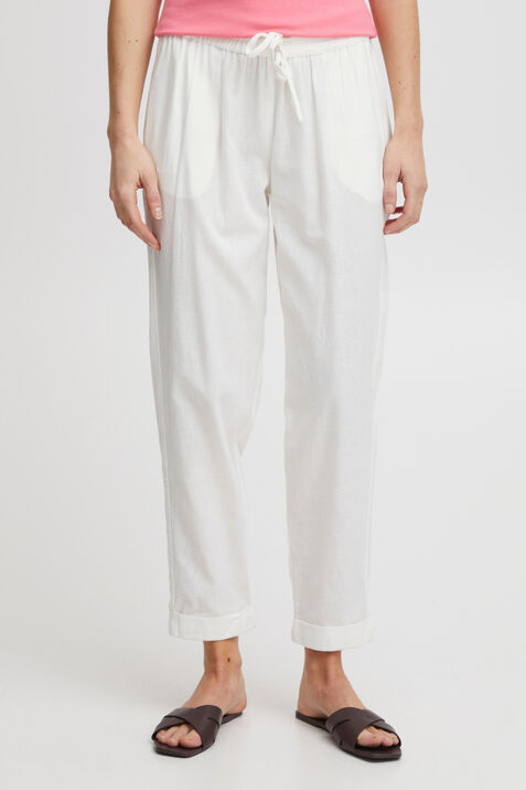 Pull-On Linen Blend Trousers, White, original