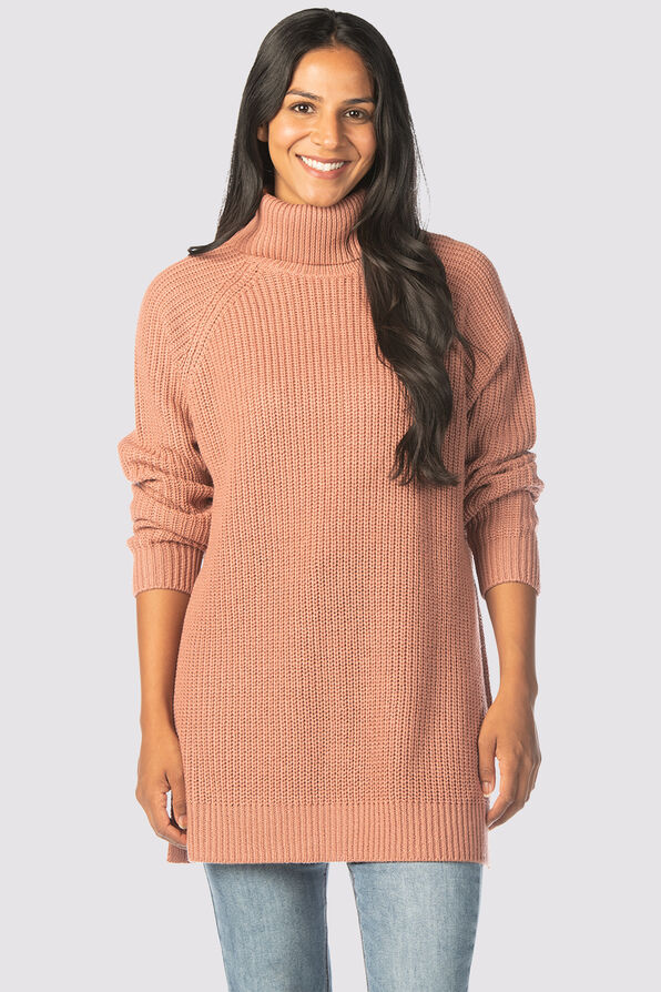Solid Tunic Sweater, , original image number 1