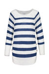 Striped Sweater with Crew Neck , Blue, original image number 2