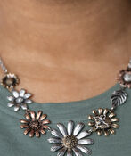 Mixed Metal Daisy Chain Necklace Set, Multi, original image number 0