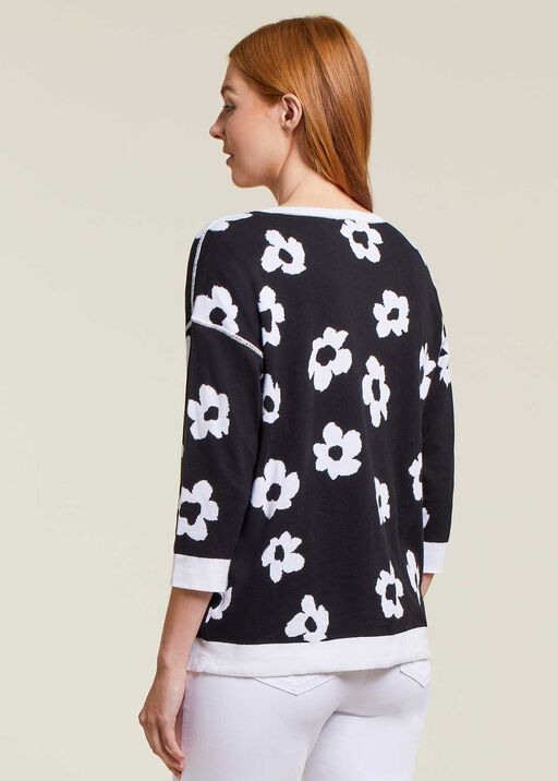 100% Cotton Reversible Daisy Sweater, Black, original