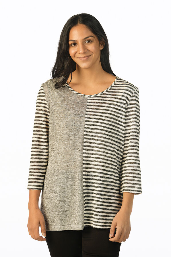 Stripe Solid Shirt, Black, original image number 0
