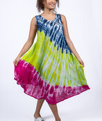 Neon Tie Dye Umbrella Dress, Multi, original image number 0