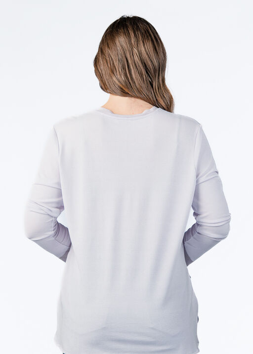 Flowy Mesh Shirt-Tail Shirt, Lavender, original