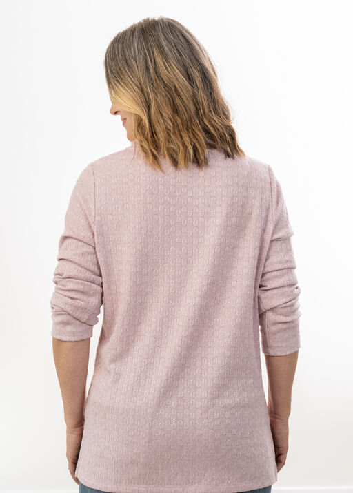 Pink Drawstring Lightweight Stretchy Side-Slit Cowl Sweatshirt Sweater  , Pink, original