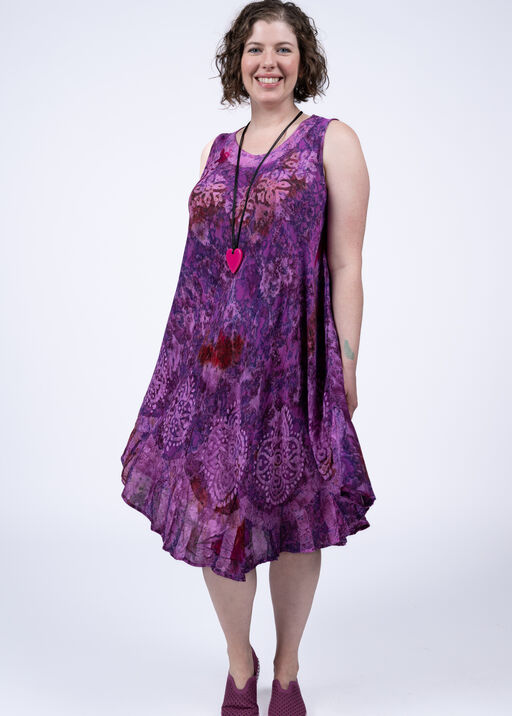 Sleeveless Marble Umbrella Dress, Lavender, original