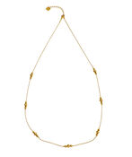 PAULINA Delicate Beaded Chain Necklace, Gold, original image number 4