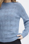 Pointelle Pullover Sweater, Blue, original image number 1