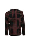 Plaid Mock Neck Sweater, Rust, original image number 1