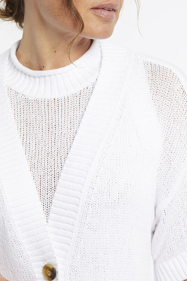 Posh Sweater Cardi, White, original image number 2