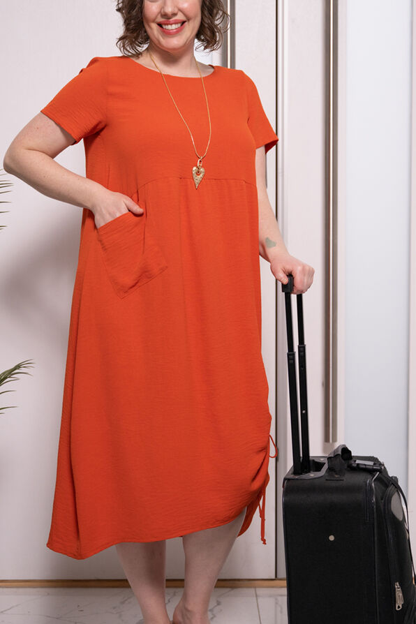 Short Sleeve Melrose Dress, Coral, original image number 1