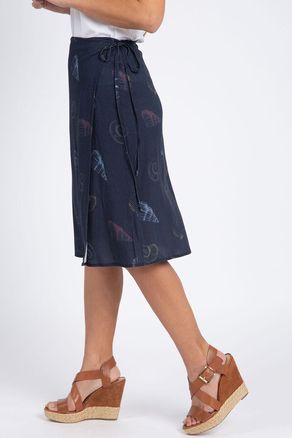 Challis Midi Wrap Skirt , Navy, original image number 1