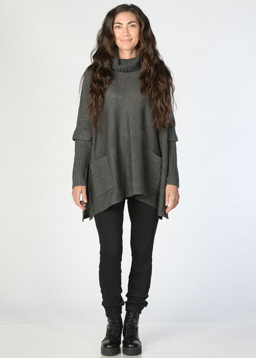 Stella Poncho Sweater, Grey, original