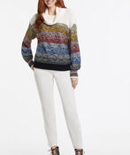 Colorful Cowl Spacedye Sweater, Multi, original image number 0