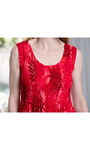 Printed Crêpe Summer Dress, Coral, original image number 2
