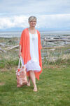 Cotton Kimono with Sequins, Coral, original image number 0