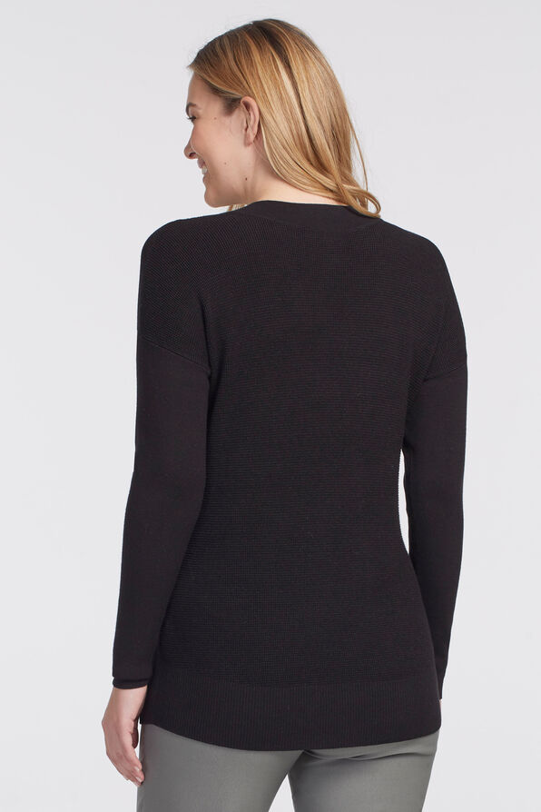 Jersey V Sweater, Black, original image number 1