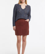 Brown Corduroy Squared Skirt, Copper, original image number 0