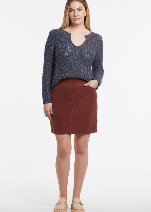 Brown Corduroy Squared Skirt, Copper, original