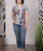 Embellished Butterfly Slinky T-Shirt, Grey, original image number 0
