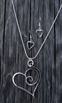 Twisted Heart Necklace Set , Silver, original image number 0