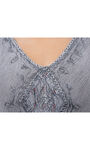 Sleeveless Embroidered Umbrella Dress, Grey, original image number 2