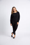 Dolman Sleeve Jeweled Sweater , Black, original image number 0