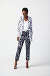 Abstract Print Silky Knit Blazer, White, original image number 4