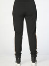 Taupe Stripe Athleisure Luxe Sweatpants, Black, original image number 2