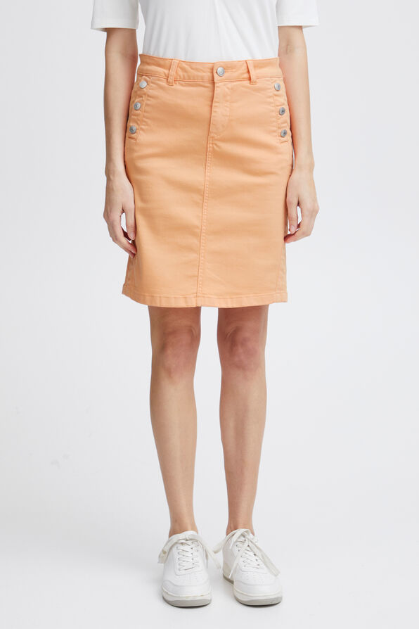 Colored Denim Pencil Skirt, Orange, original image number 0