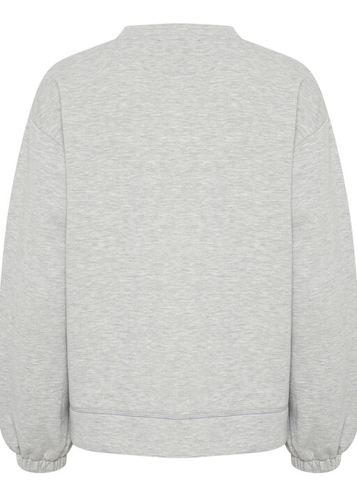 Cat Meow Fleece Sweatshirt, Grey, original