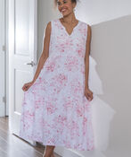 Sleeveless Tiered Eyelet Maxi Dress, Pink, original image number 0