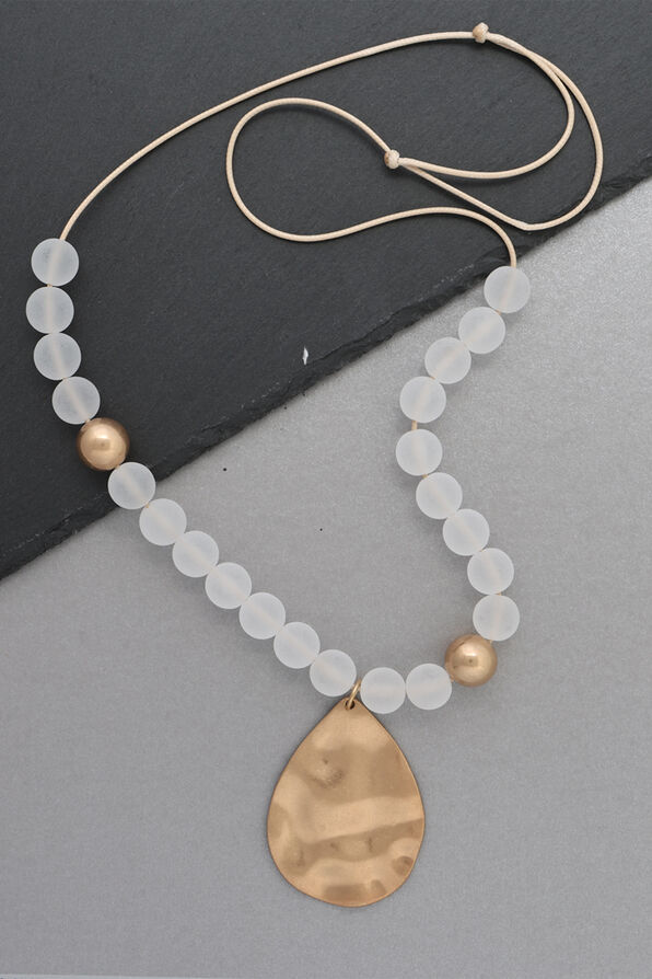 Hammered Pendant Necklace , Gold, original image number 0